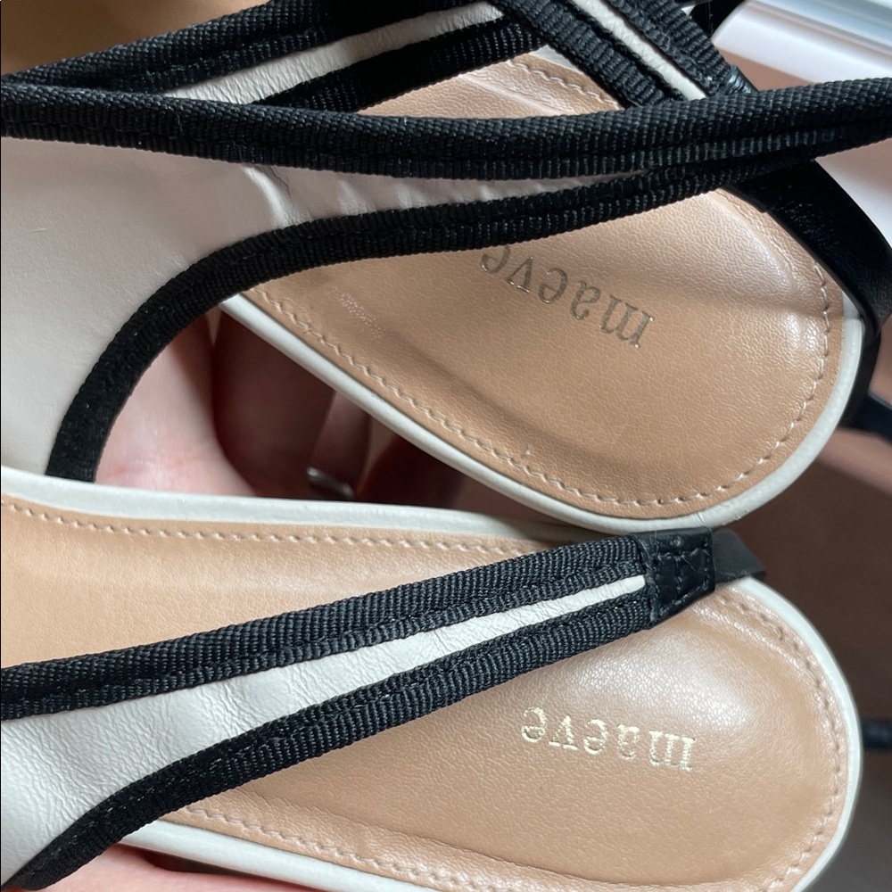 Anthropologie x Maeve Ballet Ankle Wrap Heels ivory - Picture 11 of 16